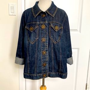 Super unique vintage huge bottom denim jacket